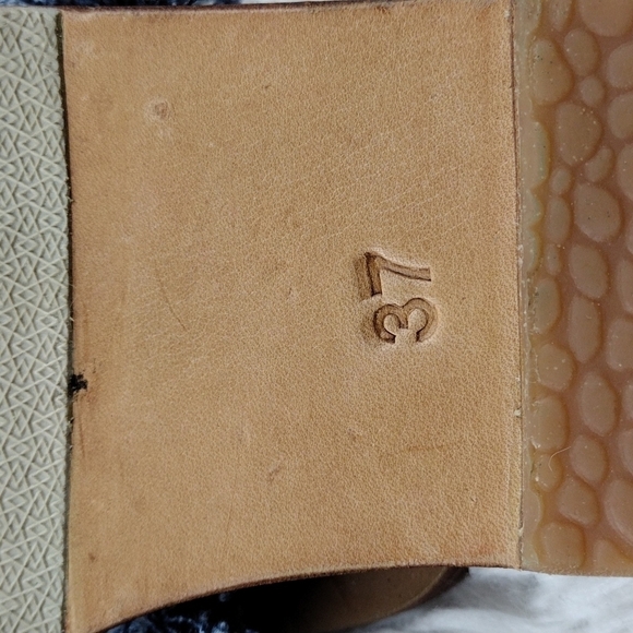 James Smith Blue Leather Fray Denim Fabric Upper Open Toe Slide Flat Sandal Shoe - Picture 10 of 15